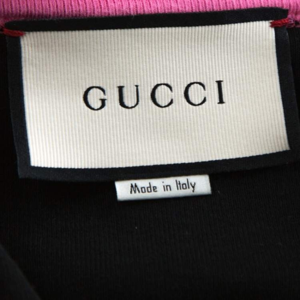 Gucci Black Cotton Sequinned Diamond Loved T Shirt size M - Picture 6 of 8